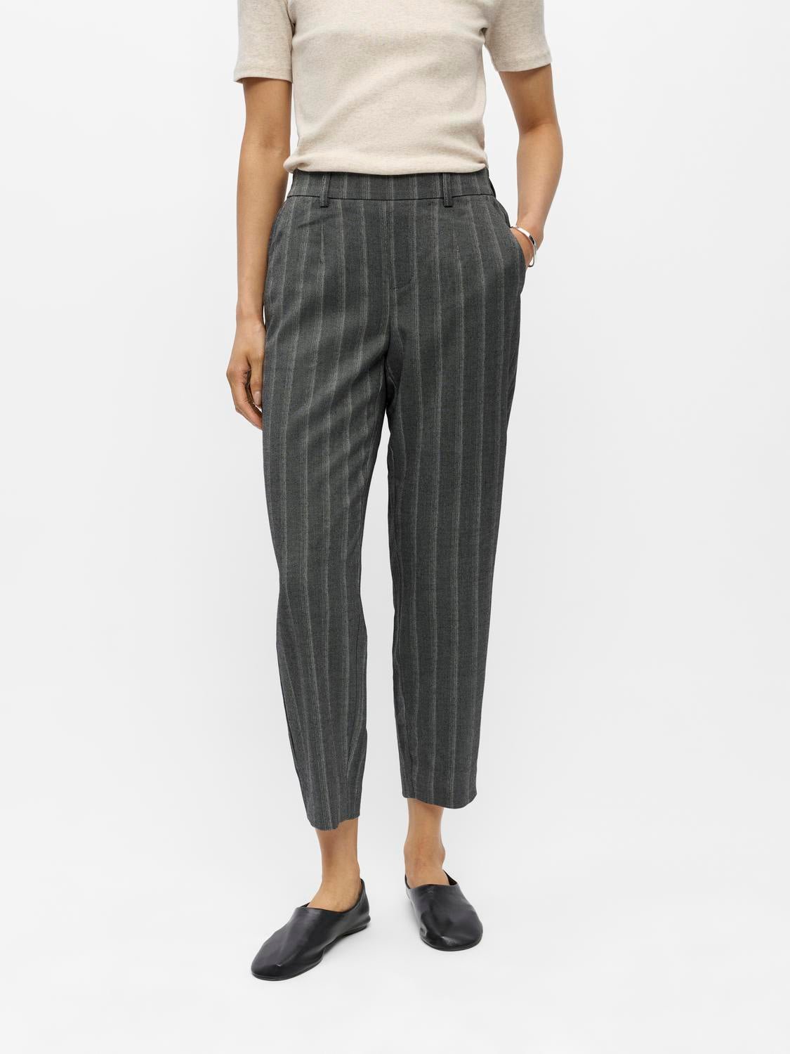 OBJLISA Trousers - Medium Grey Melange - VERO MODA & VILA Bergvik